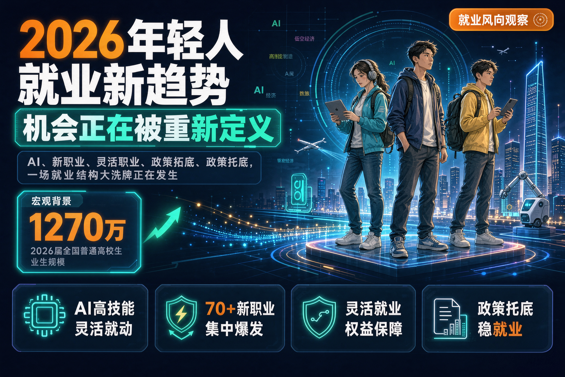 1270万应届生撞上AI浪潮：2026年轻人就业，正在被这3股力量重写